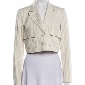 RACHEL ZOE Women’s Striped Neutral Crop Blazer Size 6